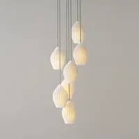 Fin 7-Light Grouping Pendant Light - Bone China