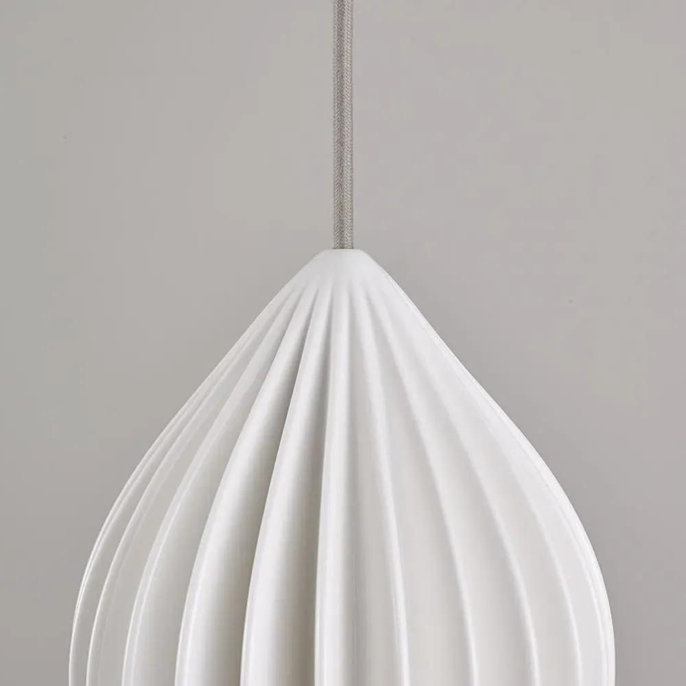 Fin Extra Large Pendant Light - Bone China