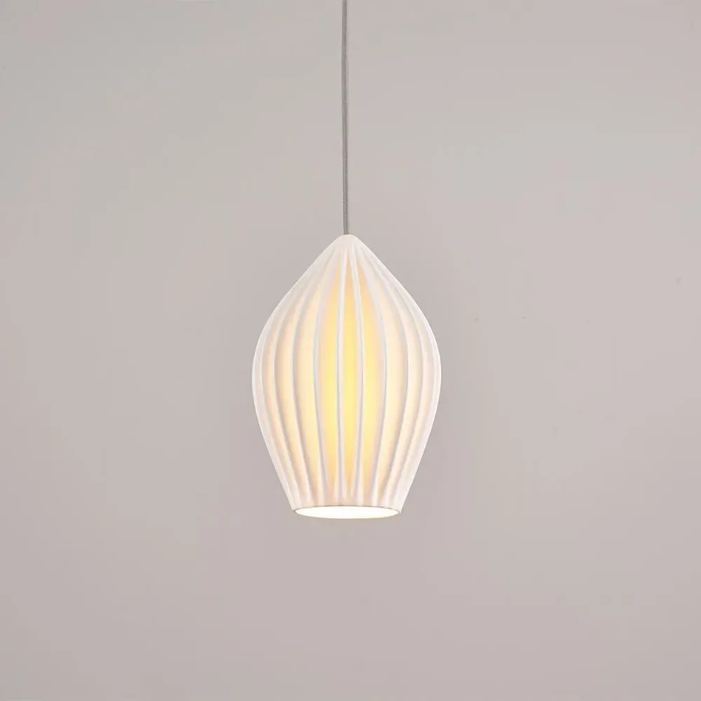 Fin Large Pendant Light - Bone China