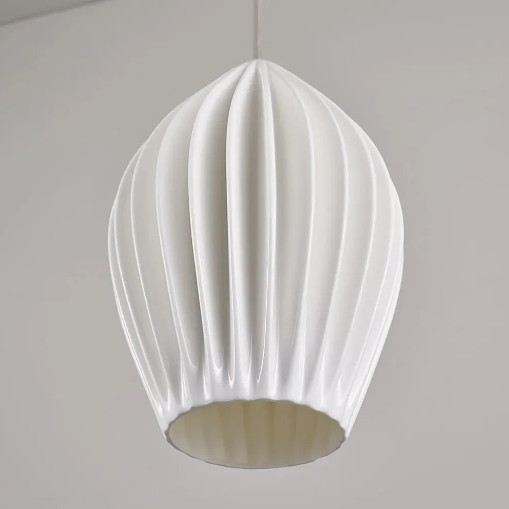 Fin Medium Pendant Light - Bone China