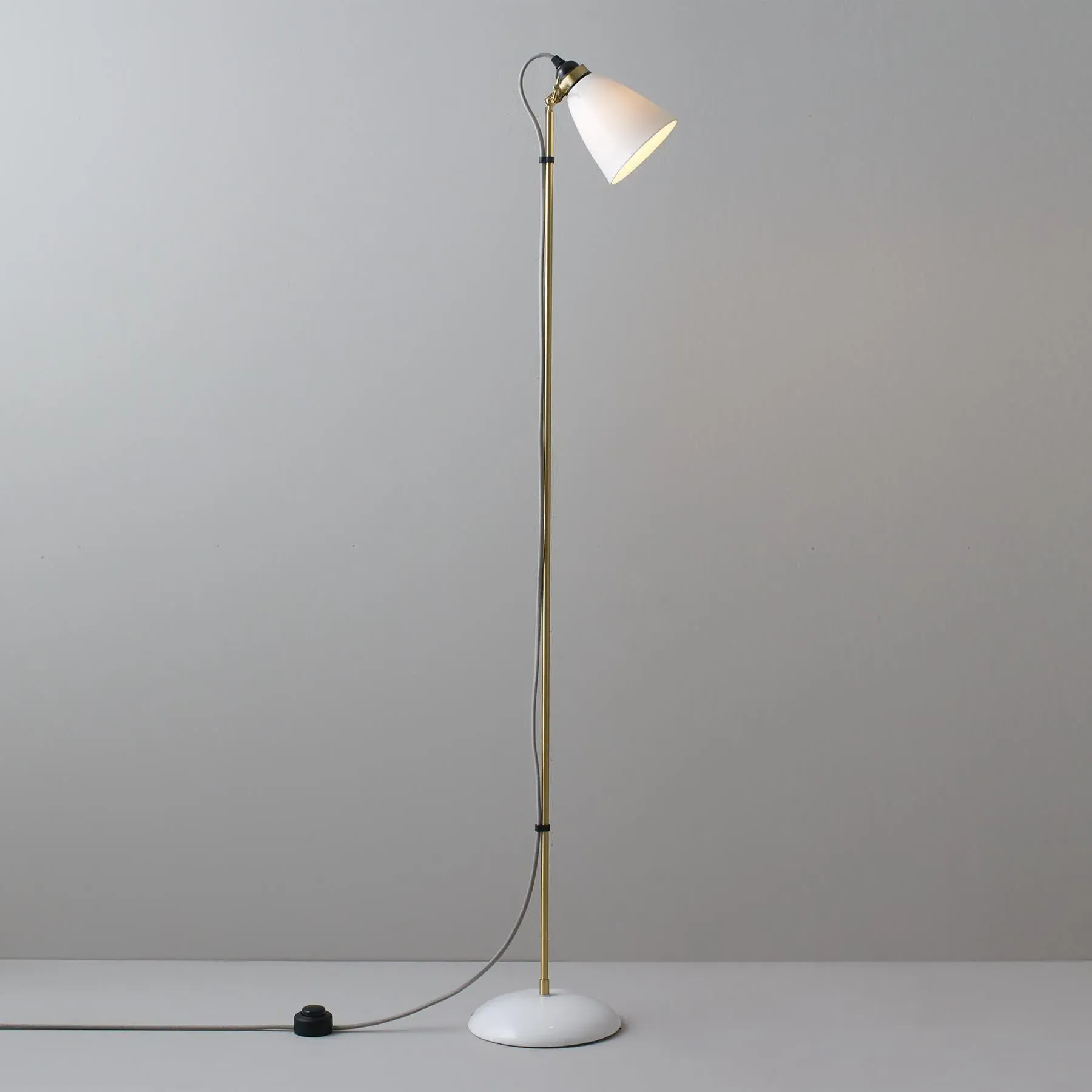 Floor Lamp with Adjustable Shade - Brass, Ceramic