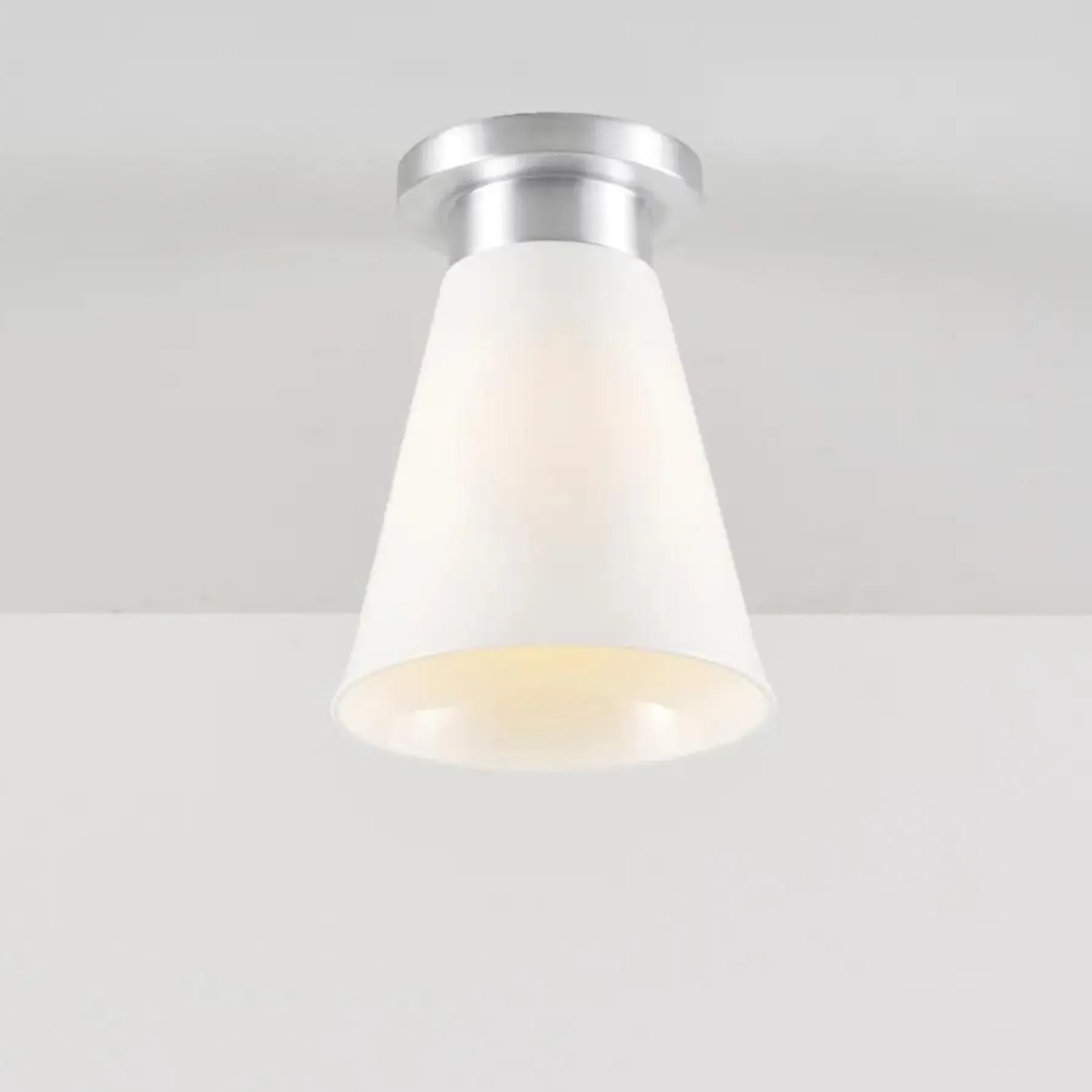 Flowerpot Ceiling Light - Satin Brass, Ceramic