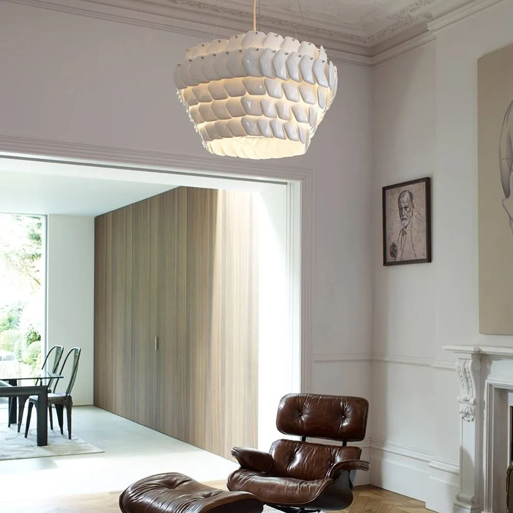 Hexagonal Pendant Light - Bone China