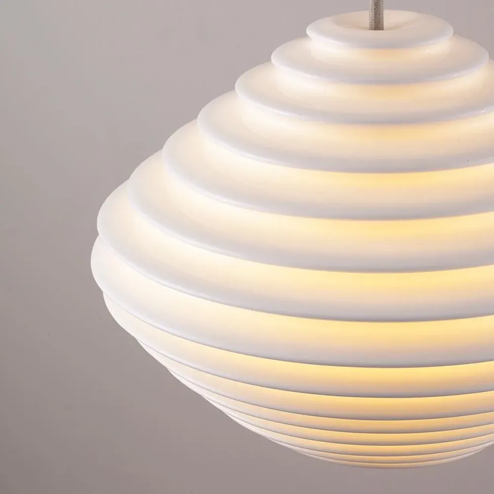 Horizontal Pendant Light - White, Bone China