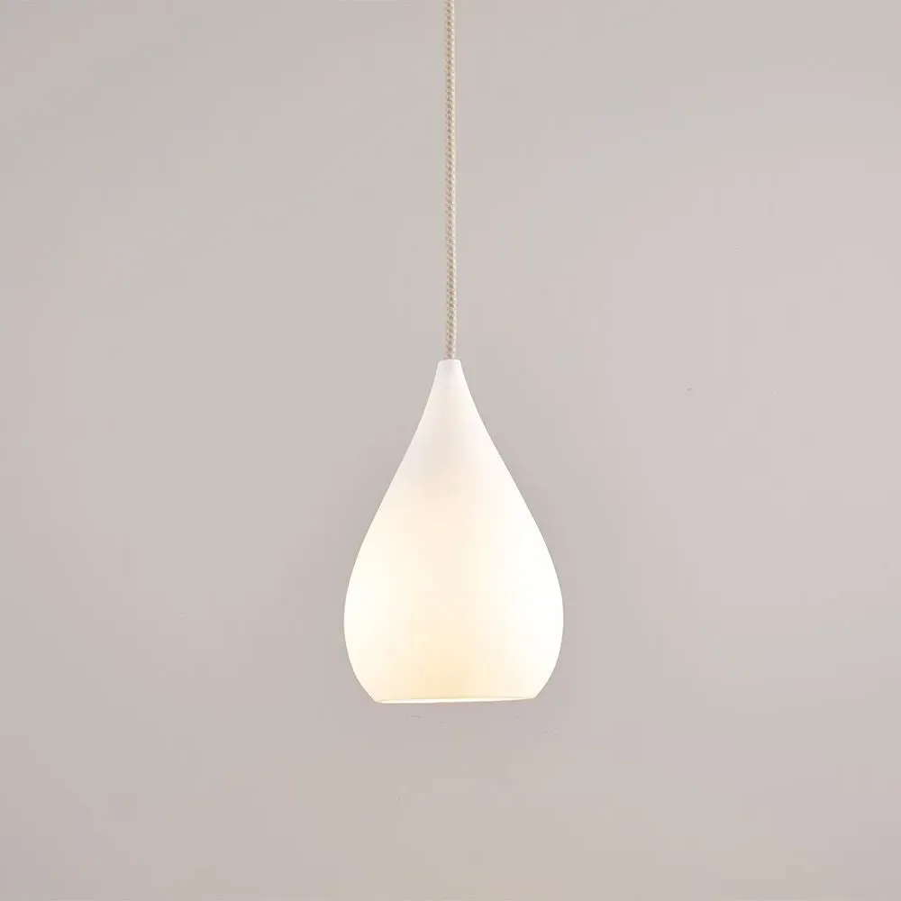 Large Cone Pendant Light - White, Bone China