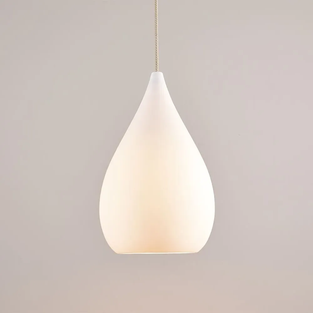 Large Cone Pendant Light - White, Bone China