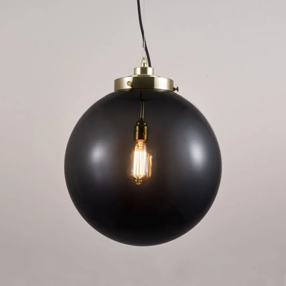 Large Globe Pendant Light - Anthracite, Glass