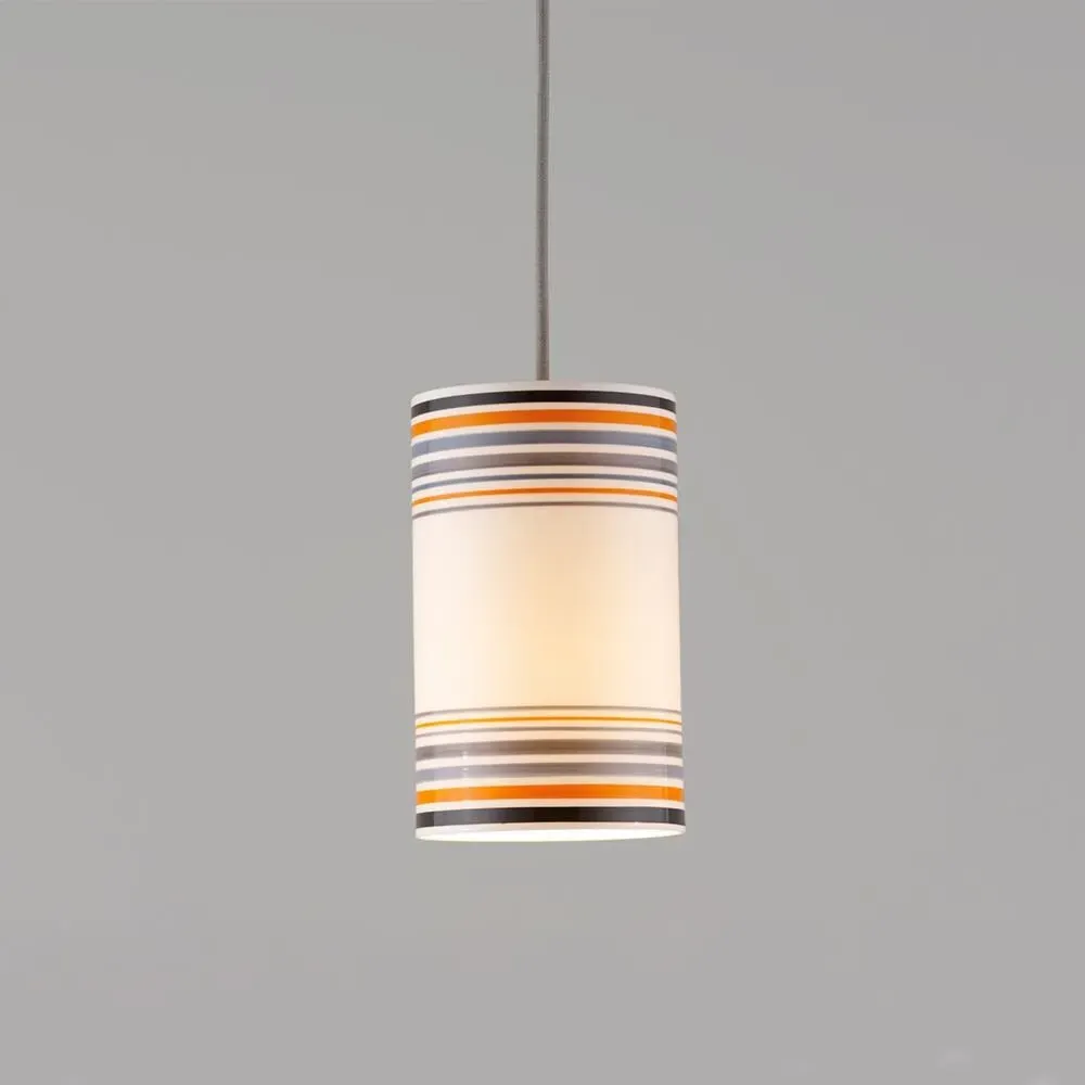 Large Pendant Light Hand-Painted - Orange
