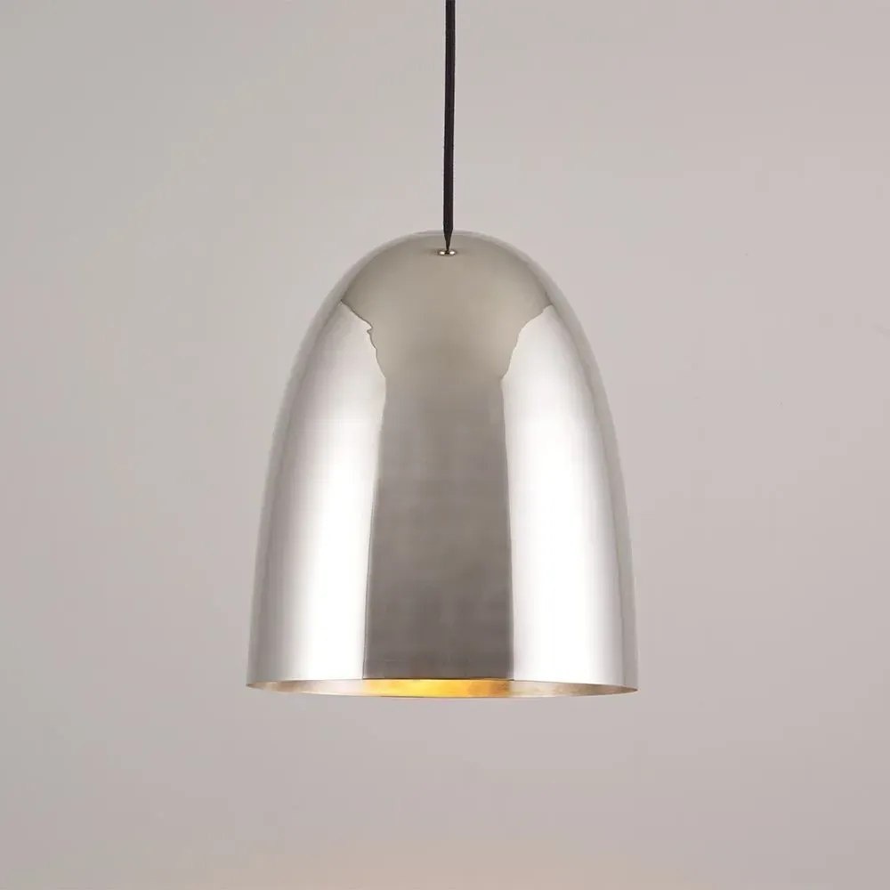 Large Pendant Light - Nickel, Polished Metal