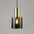 Large Pendant Light with Anthracite Glass - Brass
