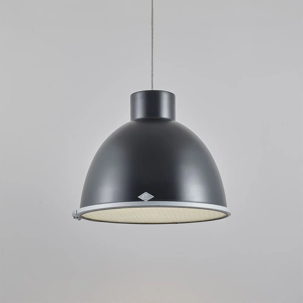 Large Pendant Light with Glass Diffuser - Aluminium
