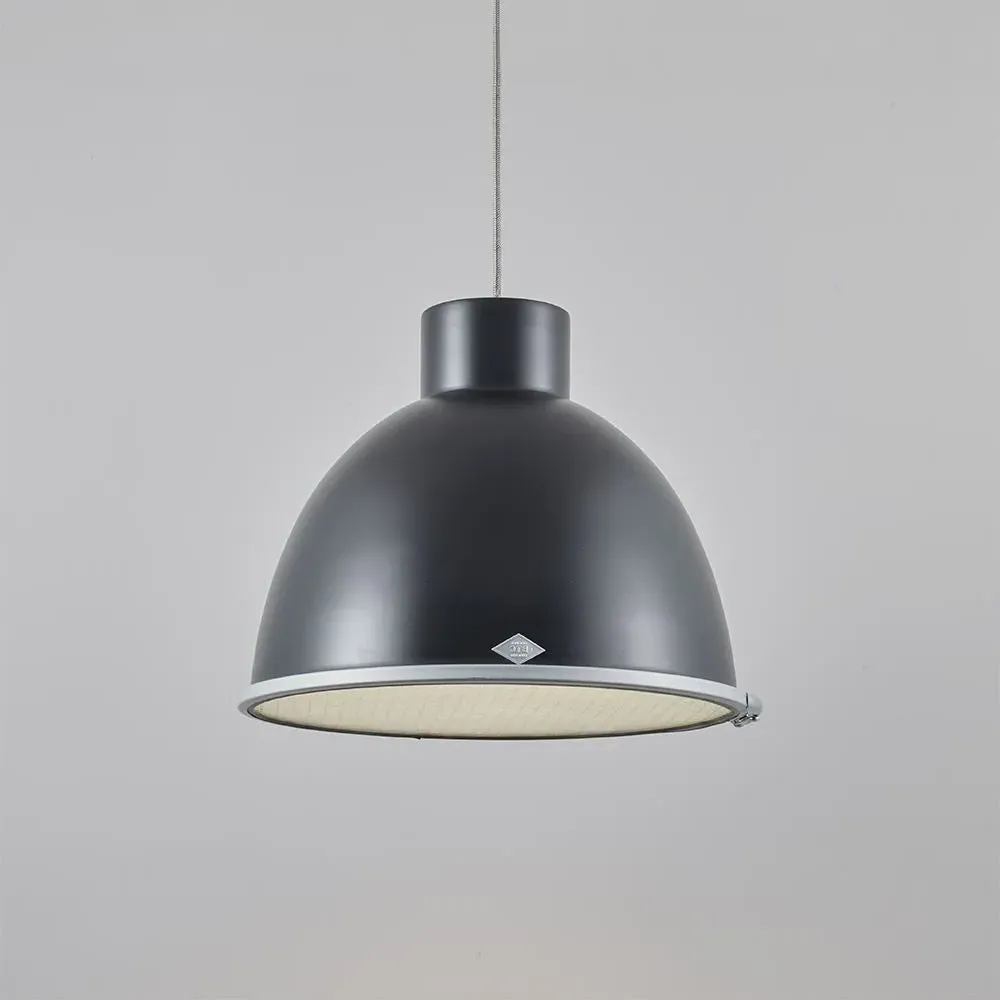 Large Pendant Light with Glass Diffuser - Black