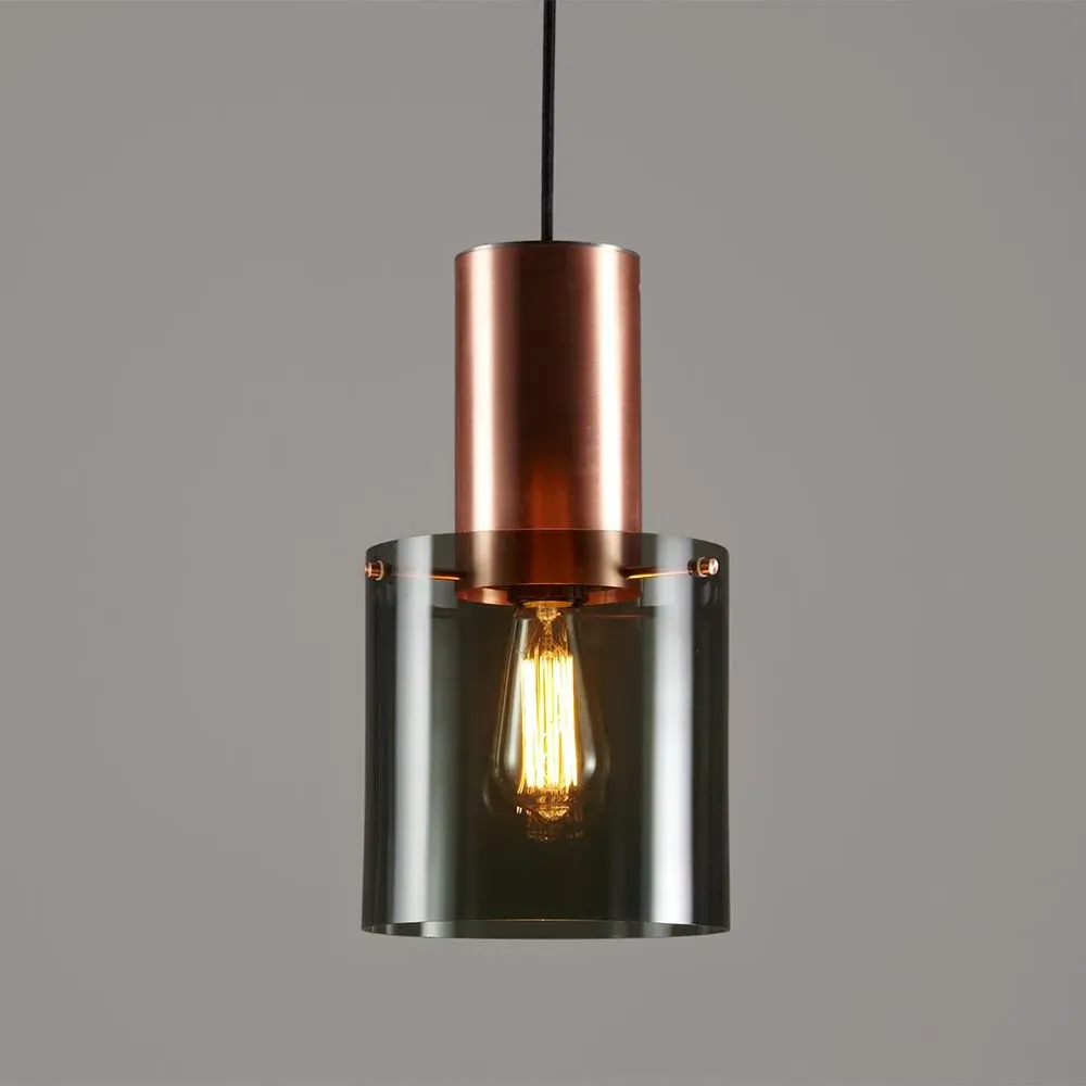 Large Pendant Light with Opal Glass - Brass
