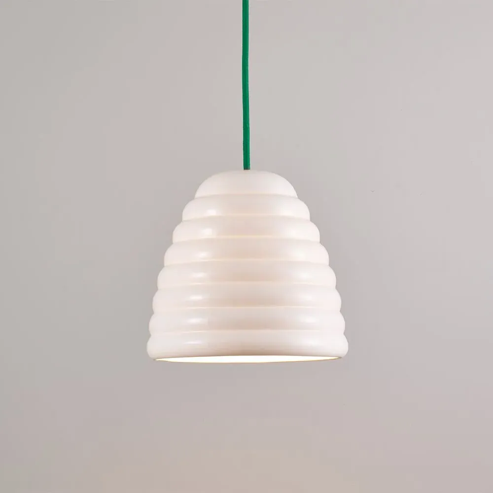 Large Pendant Light - Yellow, Bone China