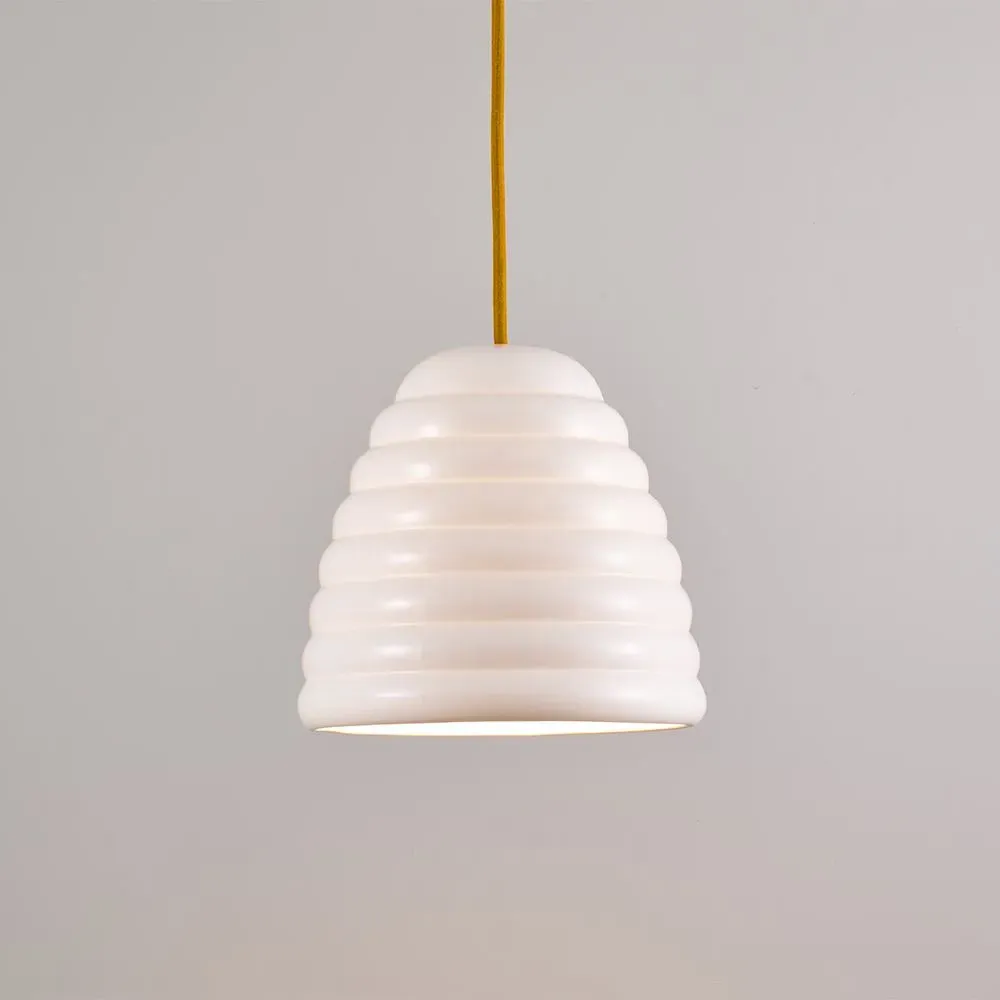 Large Pendant Light - Yellow, Bone China