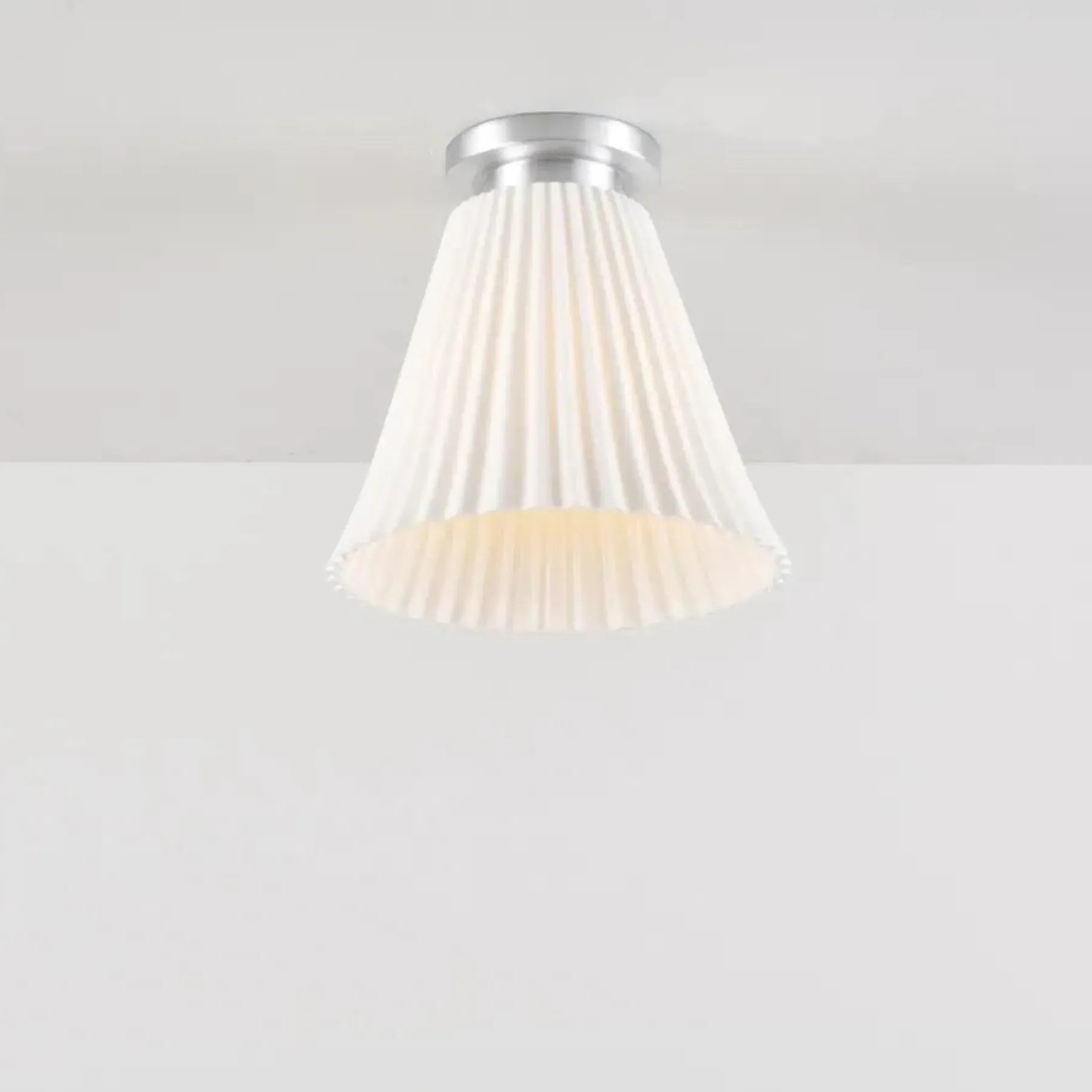 Large Pleat Ceiling Light - Aluminium, Bone China