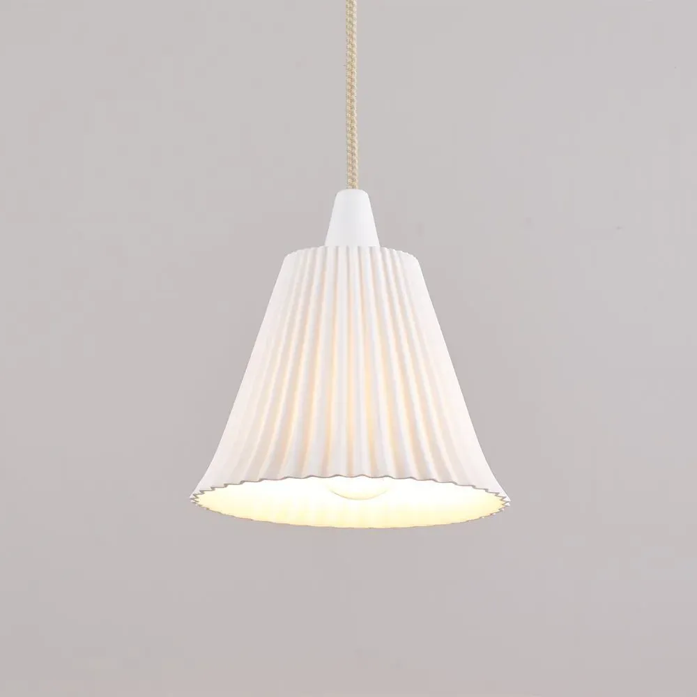 Large Pleat Pendant Light - Bone China