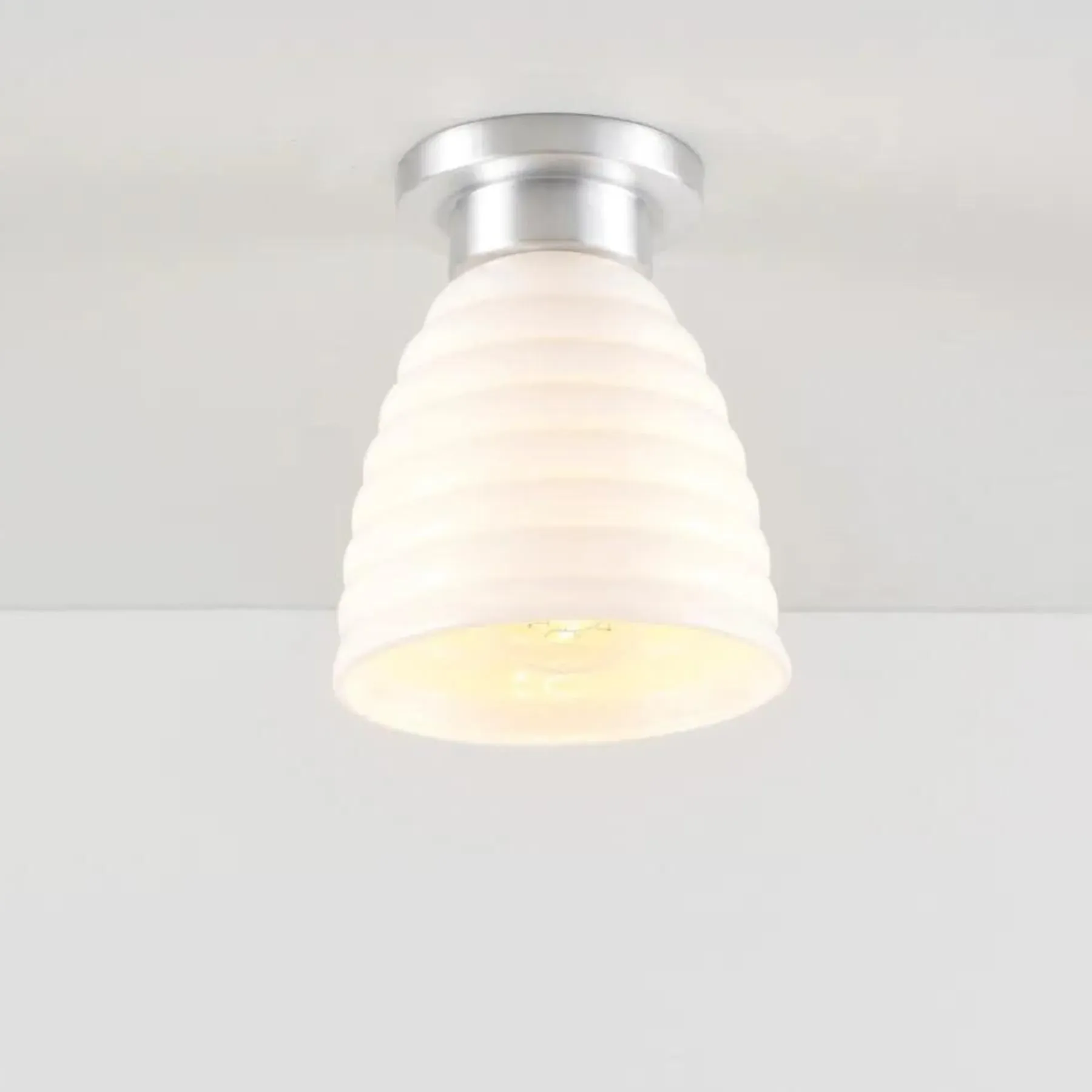 Medium Ceiling Light - Satin Brass, Bone China