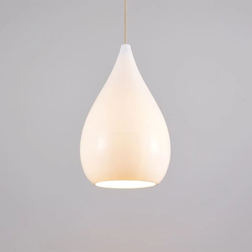 Medium Cone Pendant Light - White, Bone China