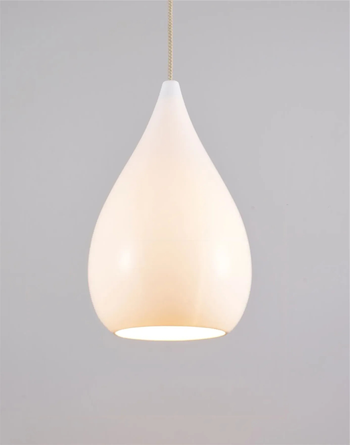 Medium Cone Pendant Light - White, Bone China