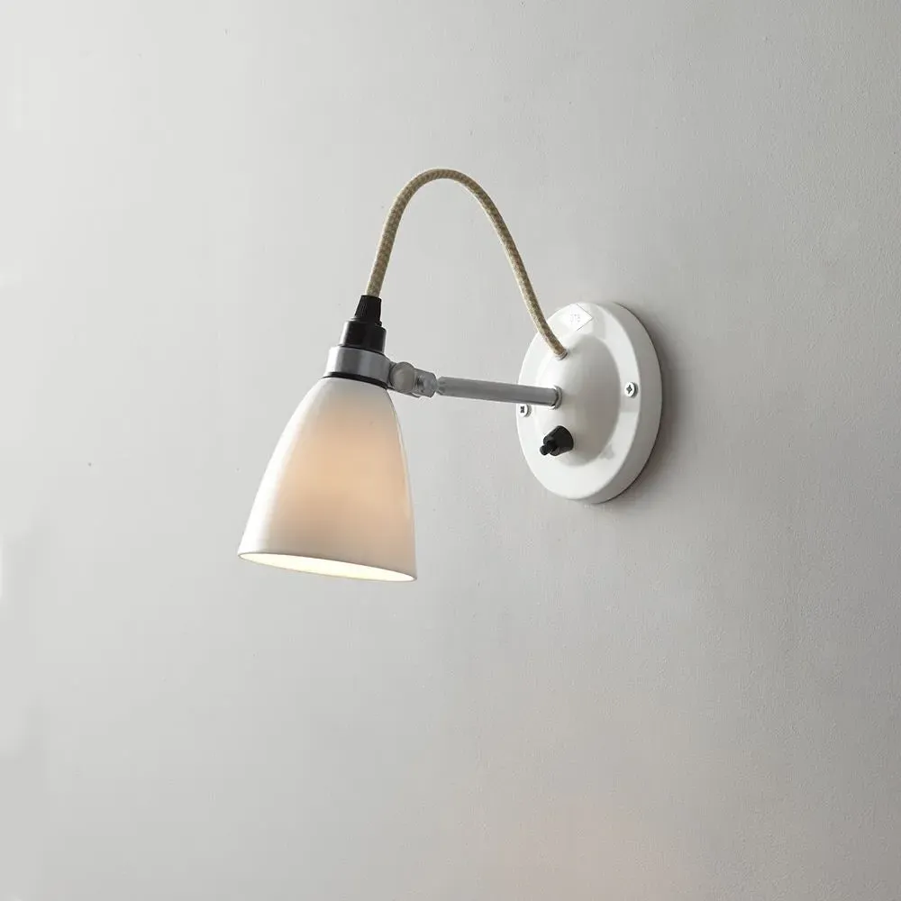 Medium Dome Wall Light with Switch - Bone China