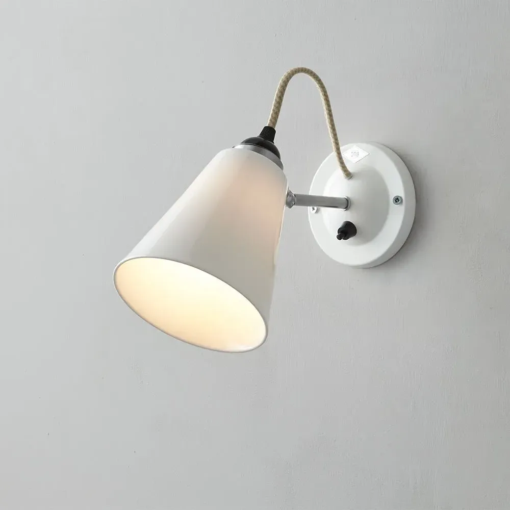 Medium Flowerpot Wall Light with Switch - Bone China