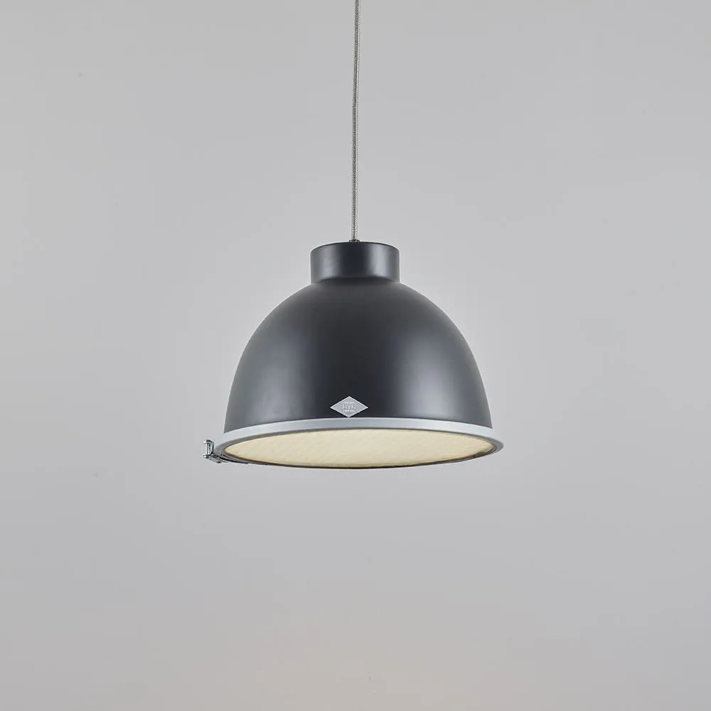 Medium Pendant Light with Glass Diffuser - Aluminium