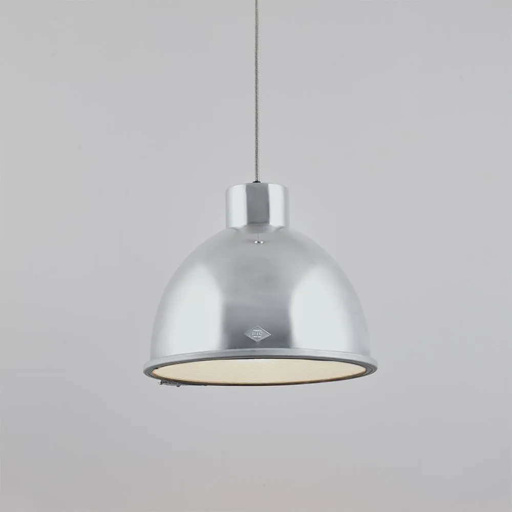 Medium Pendant Light with Glass Diffuser - Aluminium