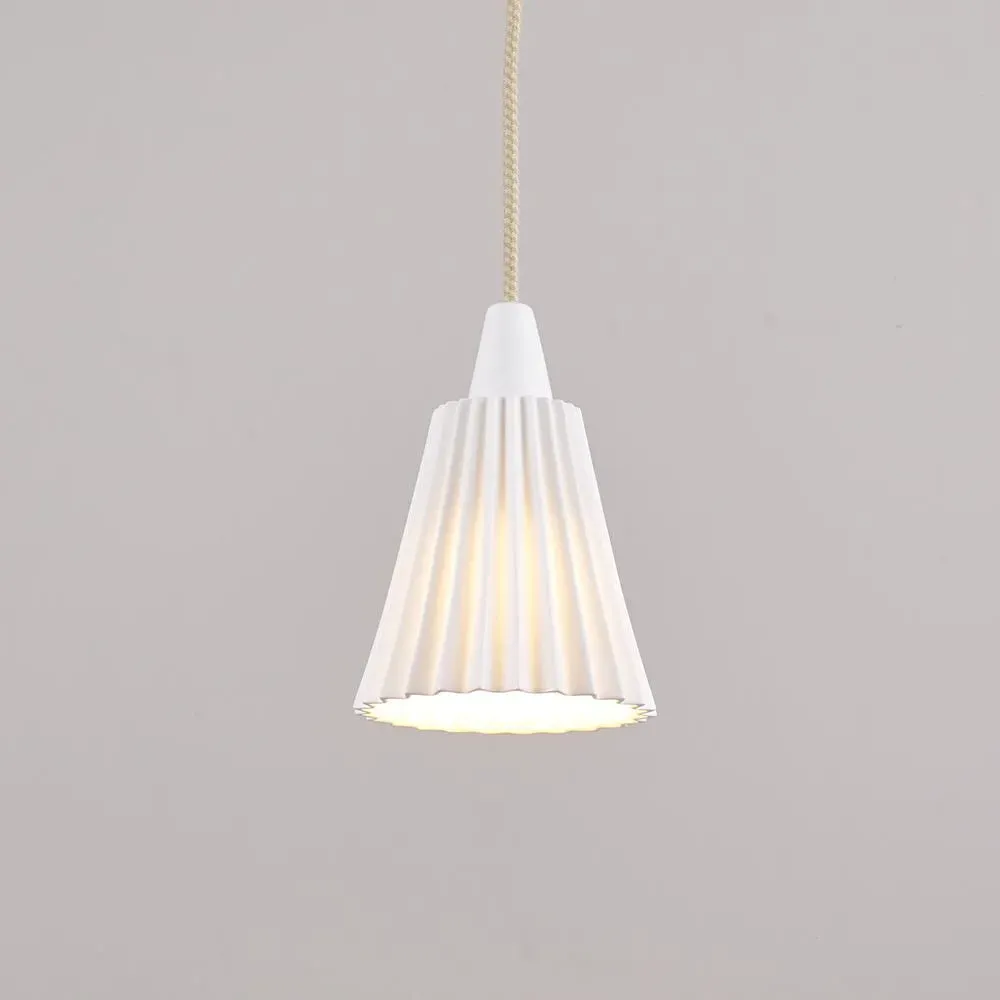 Medium Pleat Pendant Light - Bone China