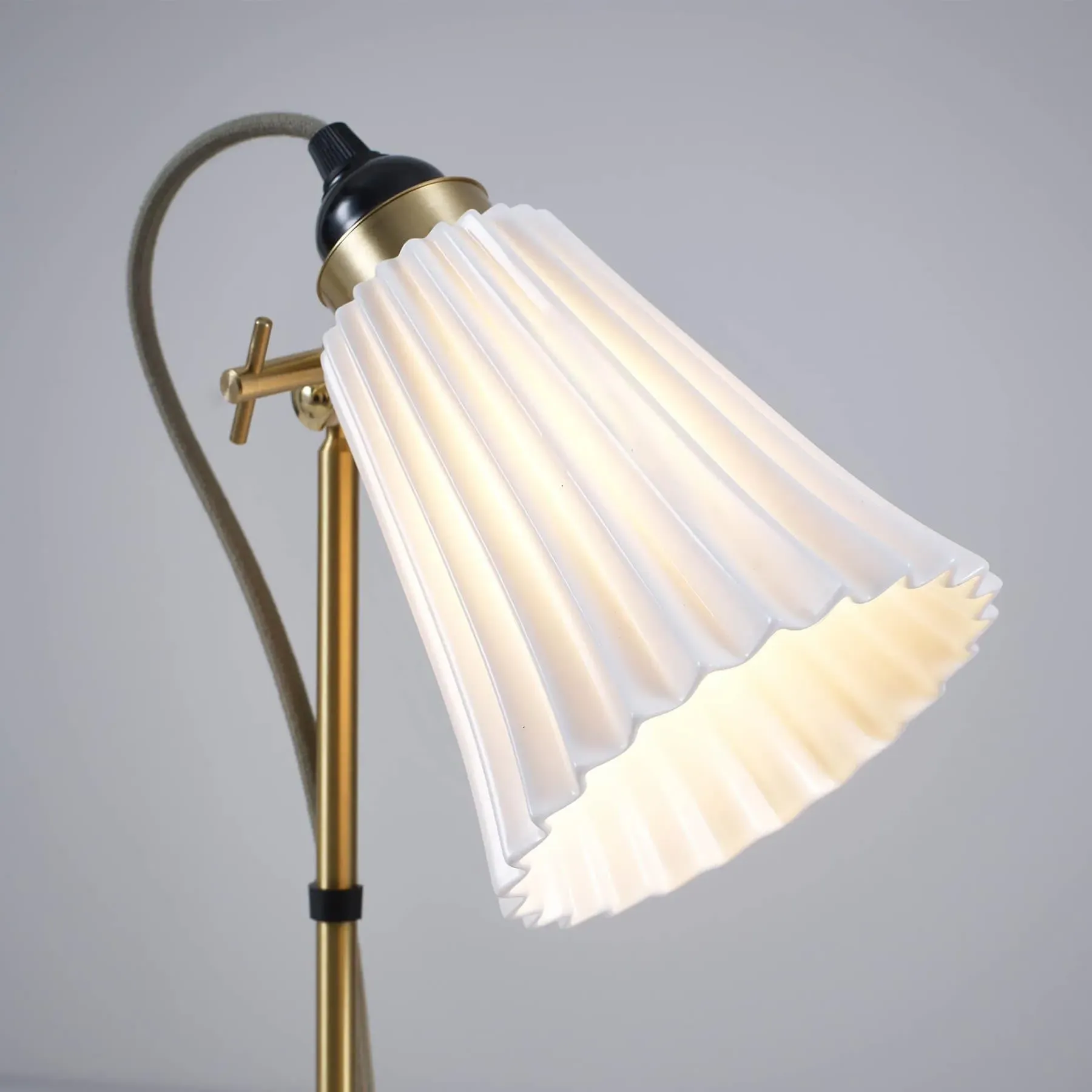 Medium Table Lamp - Brass, Bone China