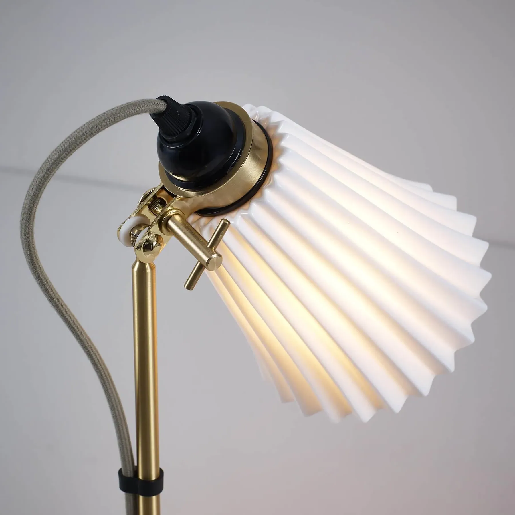 Medium Table Lamp - Brass, Bone China