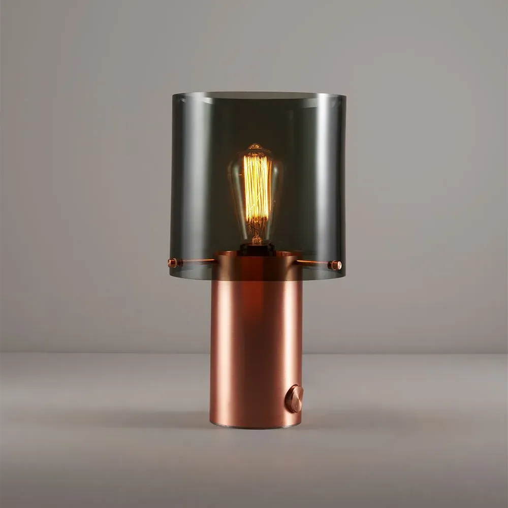 Medium Table Lamp with Dimmer - Anthracite, Copper