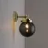 Mini Globe Wall Light - Anthracite, Brass