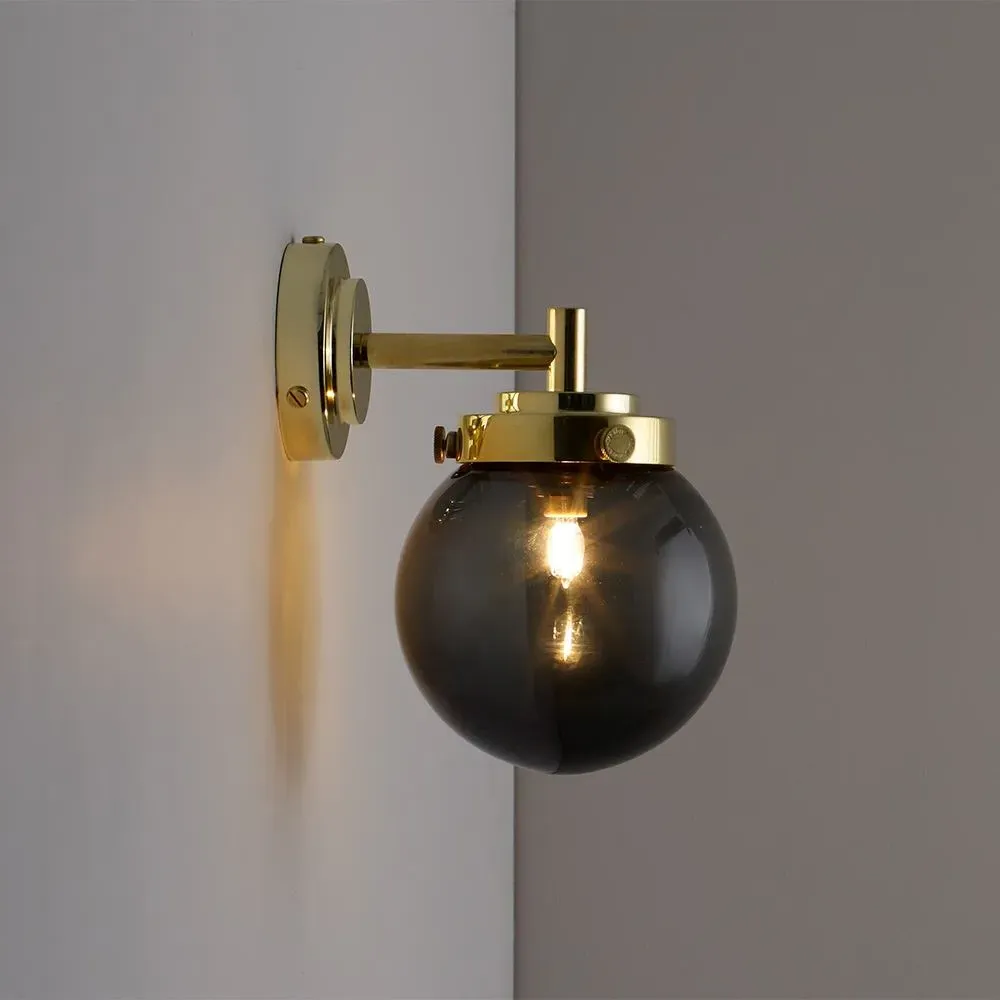 Mini Globe Wall Light - Anthracite, Brass image