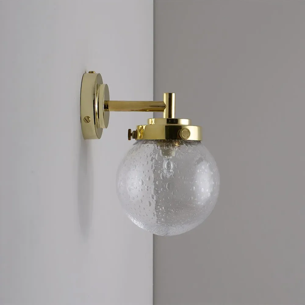 Mini Globe Wall Light - Clear, Chrome