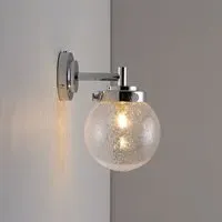 Mini Globe Wall Light - Clear, Chrome