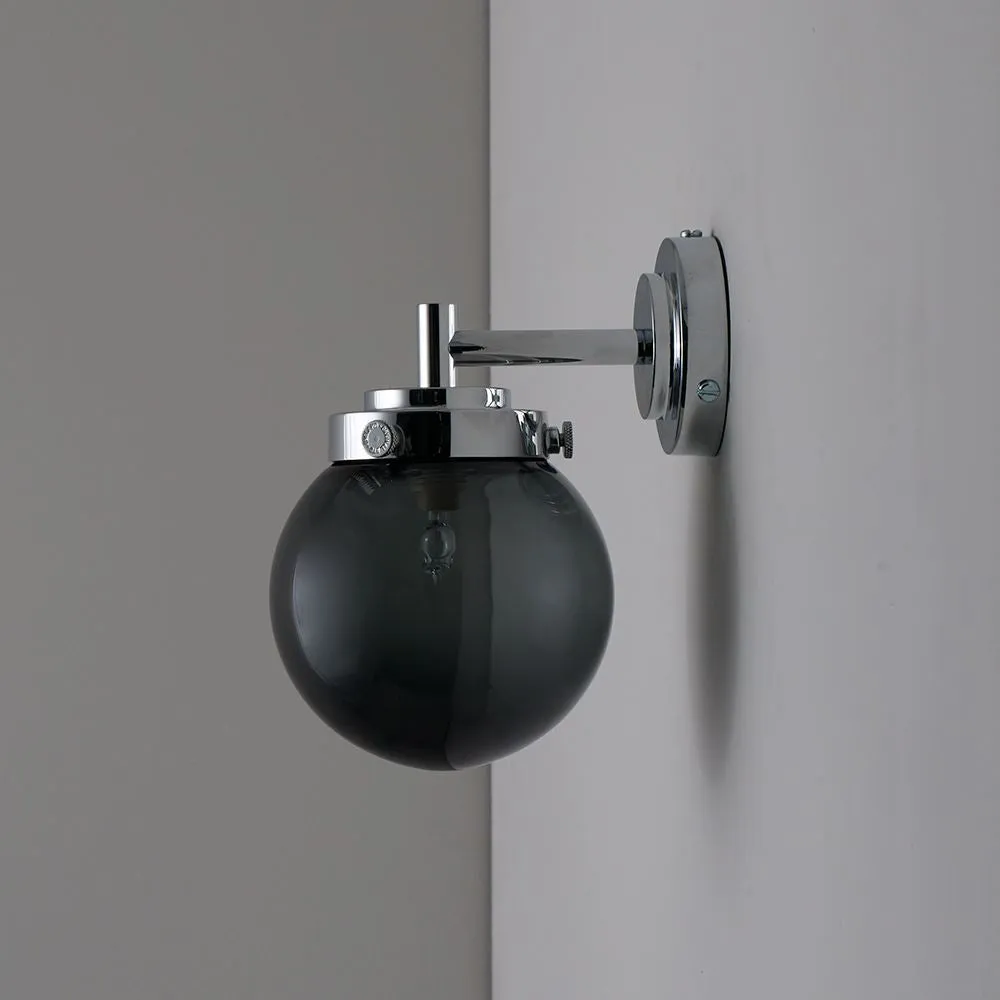 Mini Globe Wall Light - Opal, Chrome