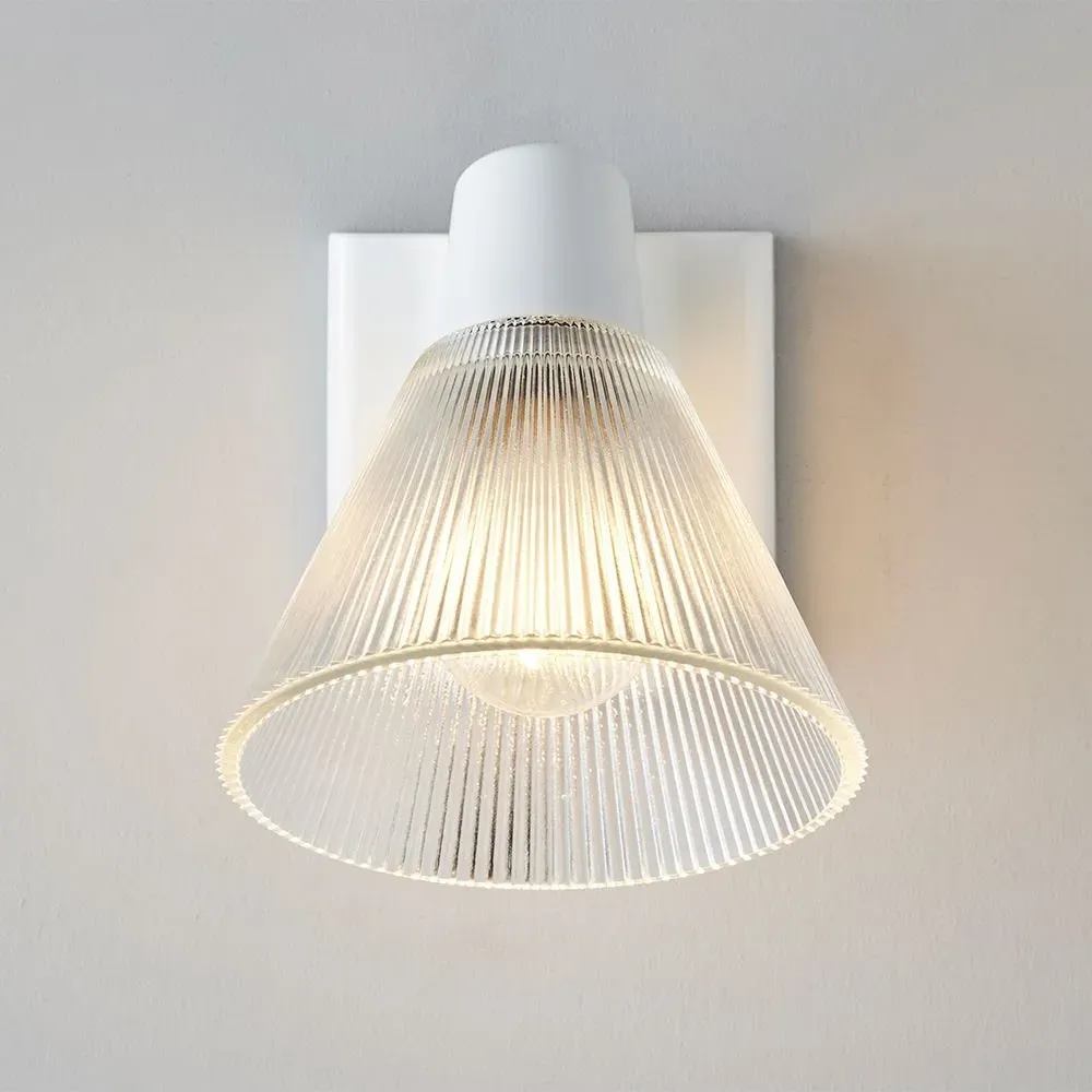 Minster 2 Prismatic Wall Light - Glass, Bone China