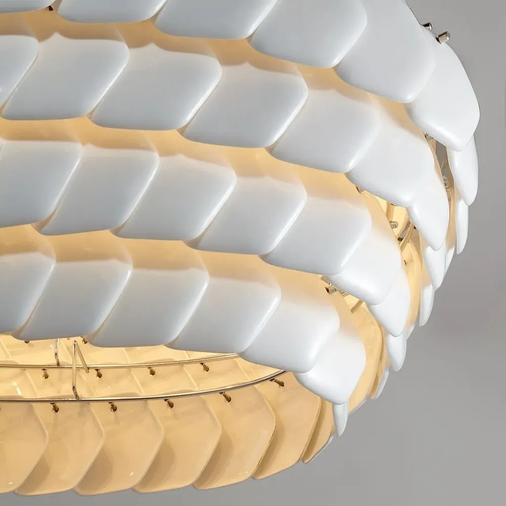 Oval Pendant Light - Bone China