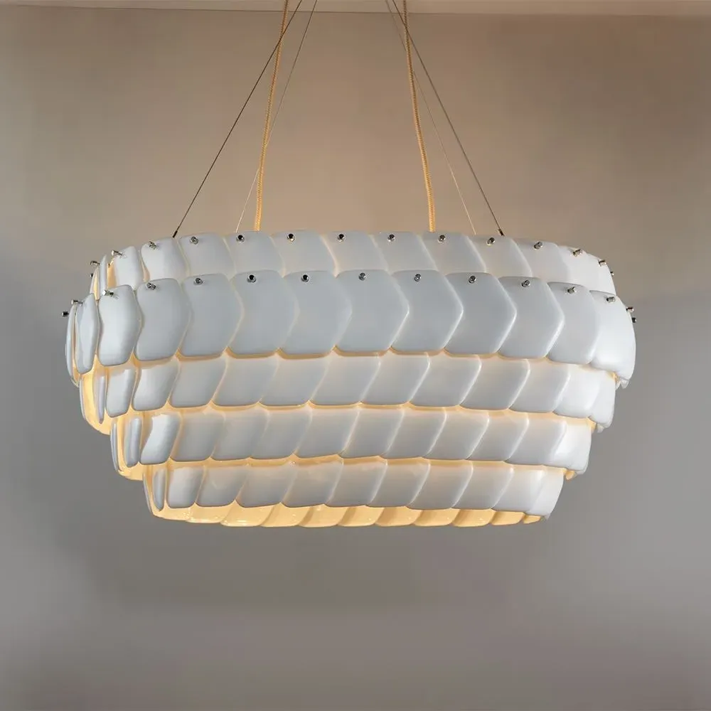 Oval Pendant Light - Bone China