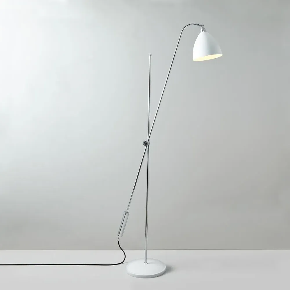 Overreach Floor Lamp with Adjustable Shade - White