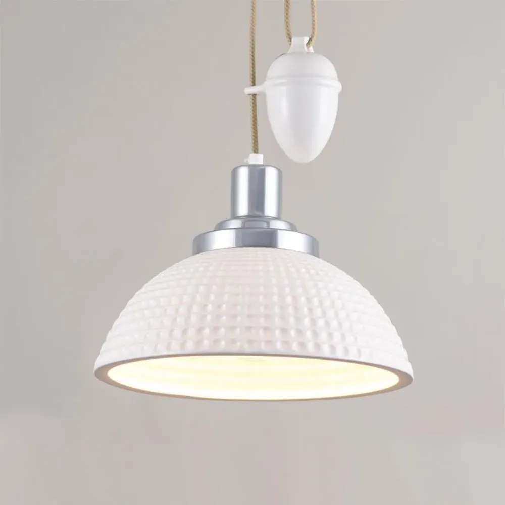 Rise & Fall Pendant Light Stepped - Bone China