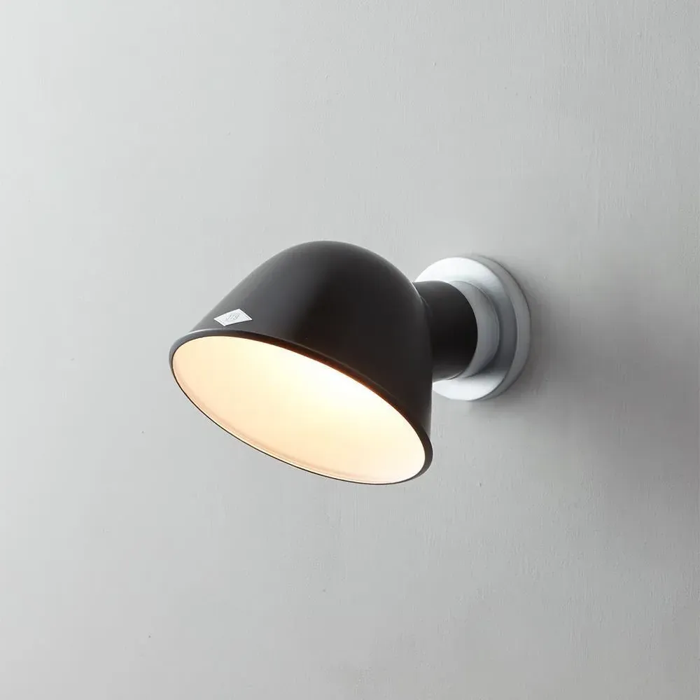 Round Wall Light with Adjustable Shade - Black