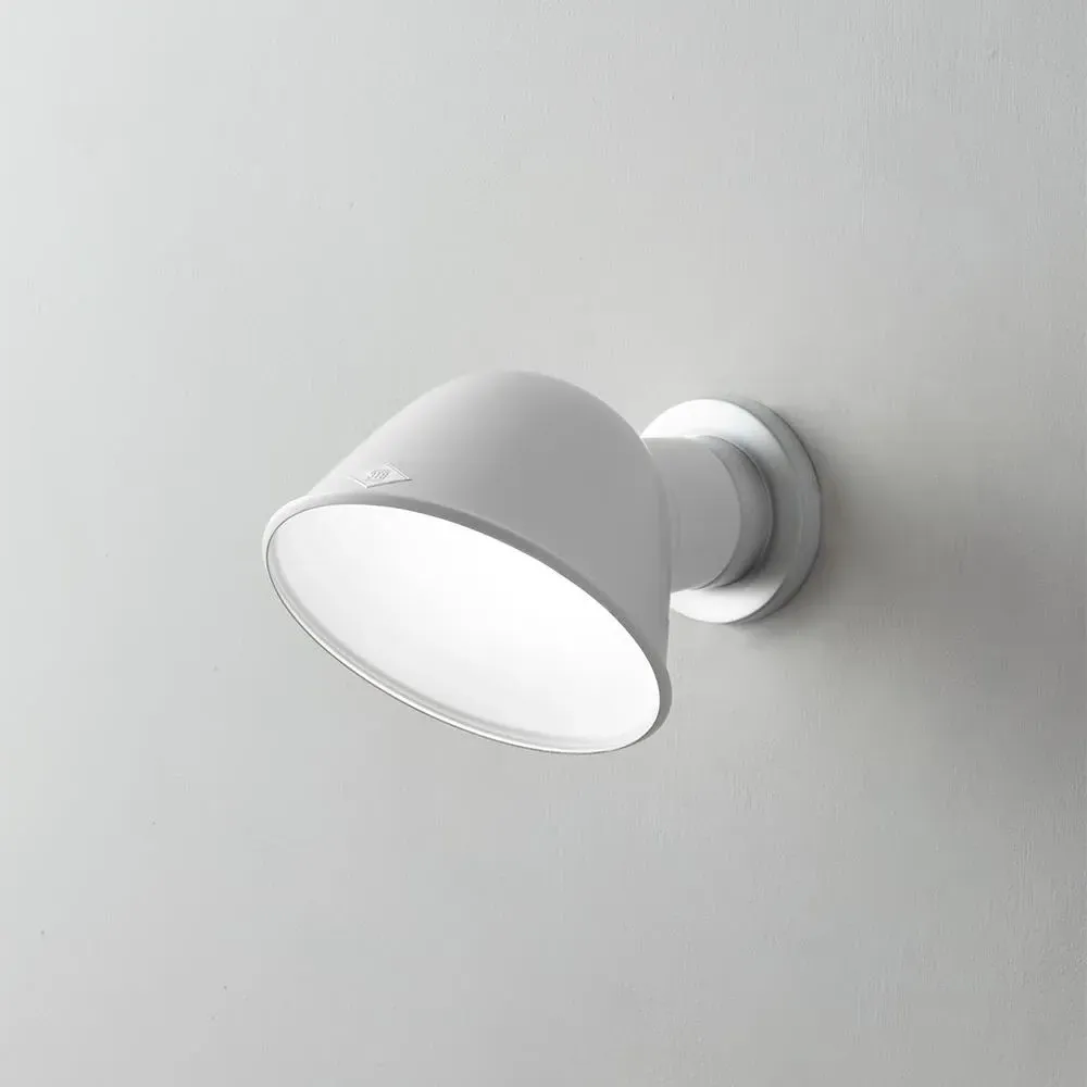 Round Wall Light with Adjustable Shade - White