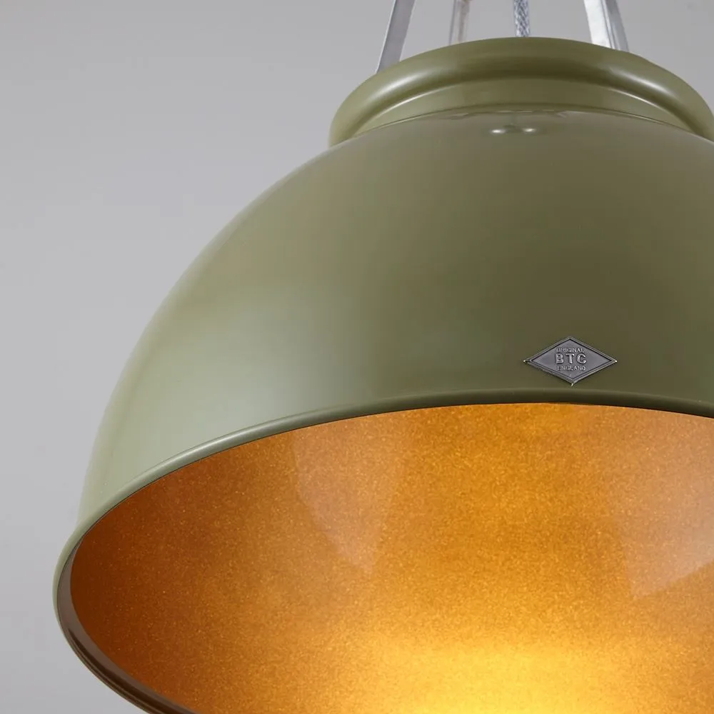 Size 1 Pendant Light with Diffuser - Green, Steel