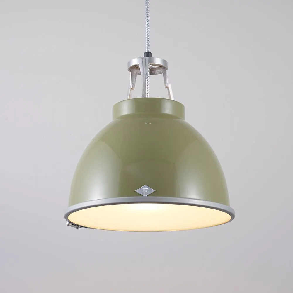 Size 1 Pendant Light with Diffuser - Green, Steel