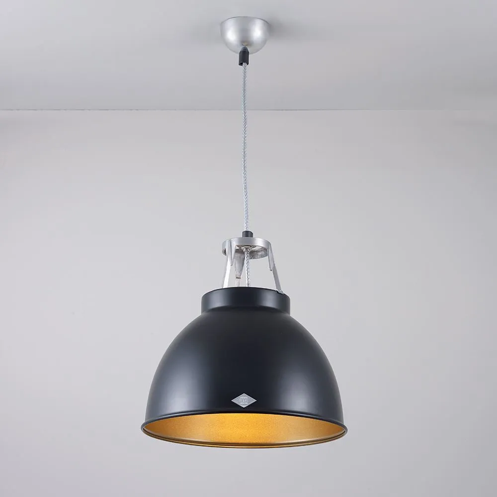 Size 1 Pendant Light with Diffuser - Grey, Steel