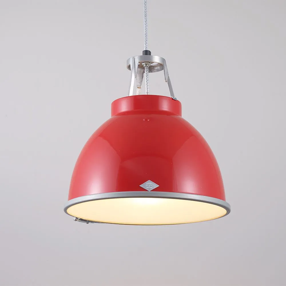 Size 1 Pendant Light with Diffuser - Red, Steel