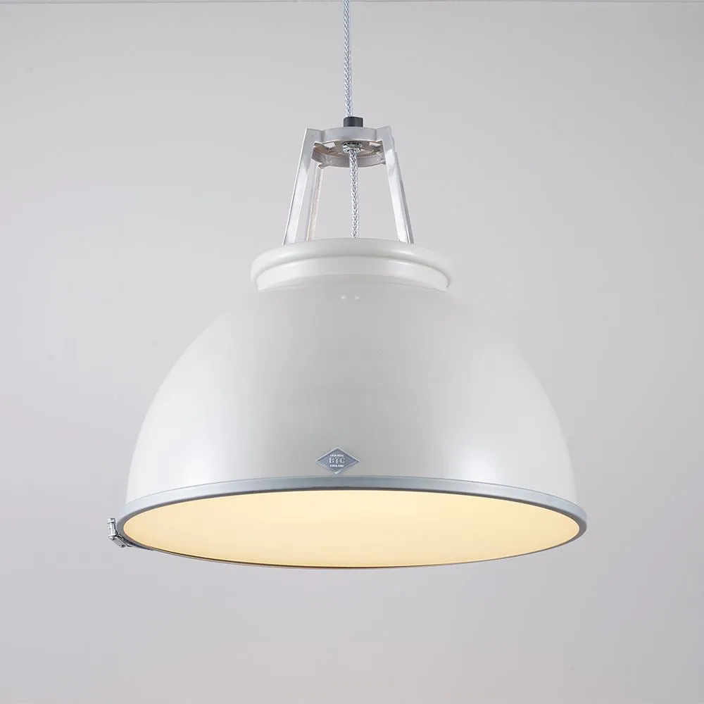 Size 3 Pendant Light with Diffuser - Grey, Steel