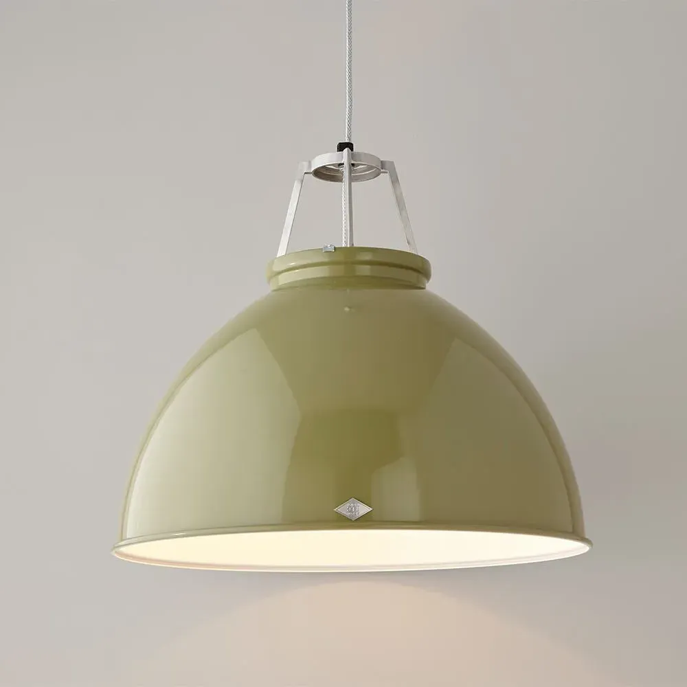 Size 5 Pendant Light Industrial - Olive Green